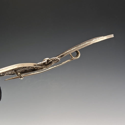 British Vintage Filigree Butterfly Silver Brooch 1