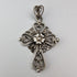 Circa 1930 British Vintage Sterling Silver Floral Decor Cross Pendant Boorman & Son