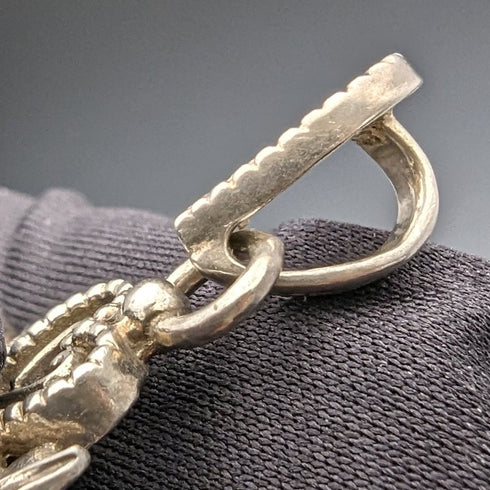 Circa 1930 British Vintage Sterling Silver Floral Decor Cross Pendant Boorman & Son