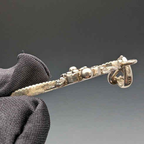 Circa 1930 British Vintage Sterling Silver Floral Decor Cross Pendant Boorman & Son