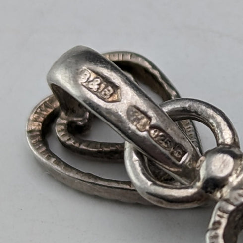 Circa 1930 British Vintage Sterling Silver Floral Decor Cross Pendant Boorman & Son