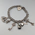 1973 British Vintage Sterling Silver Charm Bracelet 26g