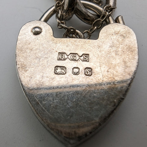 1973 British Vintage Sterling Silver Charm Bracelet 26g