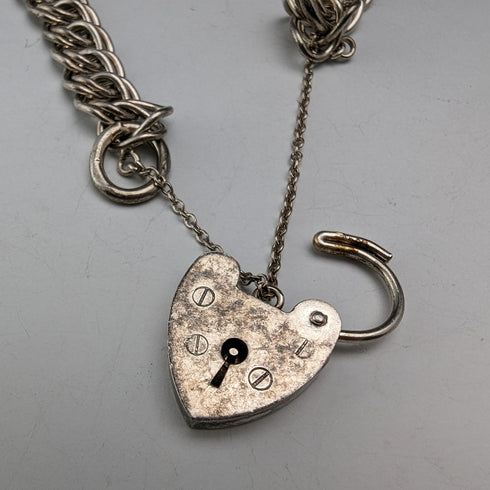 1973 British Vintage Sterling Silver Charm Bracelet 26g