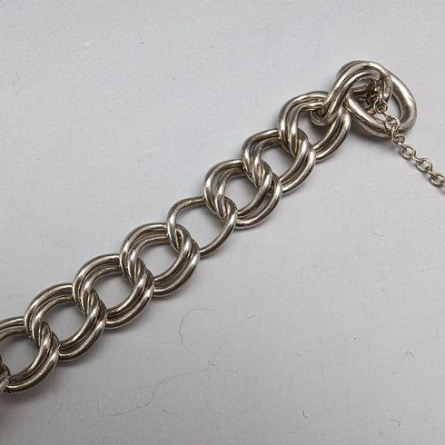 1973 British Vintage Sterling Silver Charm Bracelet 26g