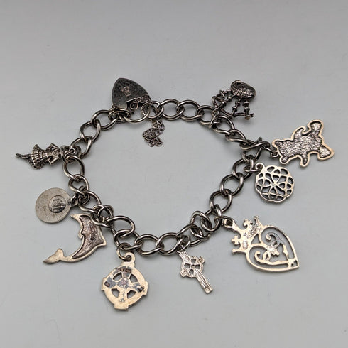 1970 年代英國復古純銀吊飾手鍊 26 克