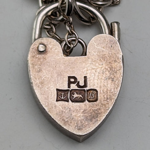 1976年 英国ヴィンテージ 純銀製 チャームブレスレット 46g