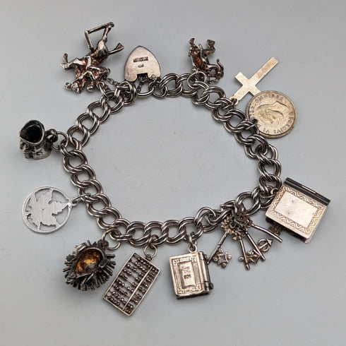 1971 英國復古純銀吊飾手鍊 39 克