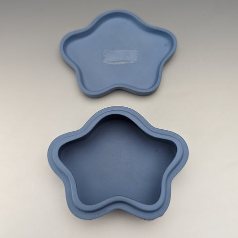 英國復古韋奇伍德碧玉星形盒架淡藍色