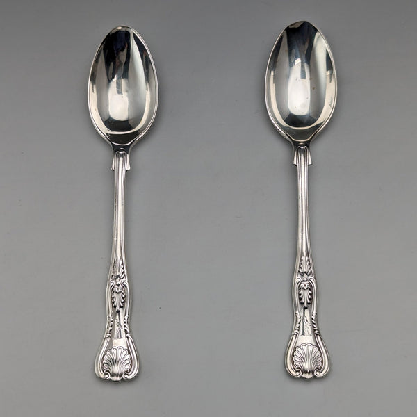Circa 1914 British Antique Sterling Silver Teaspoon Pair Mappin & Webb