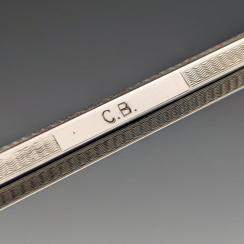 British Vintage Yard O' Red Rolled Silver Hexagon Propelled Pencil in Case