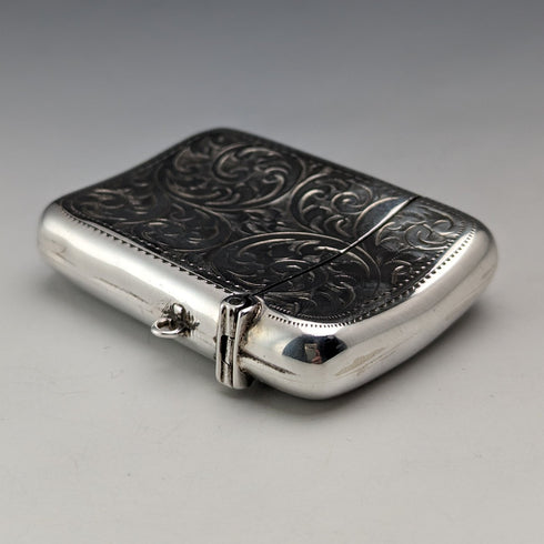 1913 British Antique Sterling Silver Vesta Case Match Case Samuel Levi