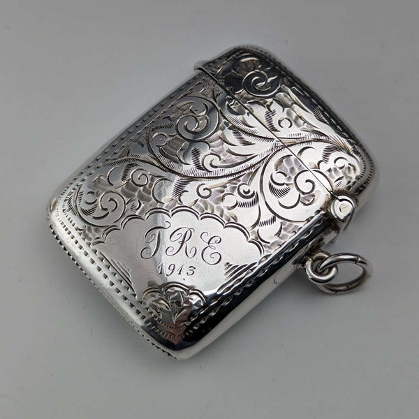 1912年 英国アンティーク 純銀製 ヴェスタケース マッチケース William Henry Sparrow