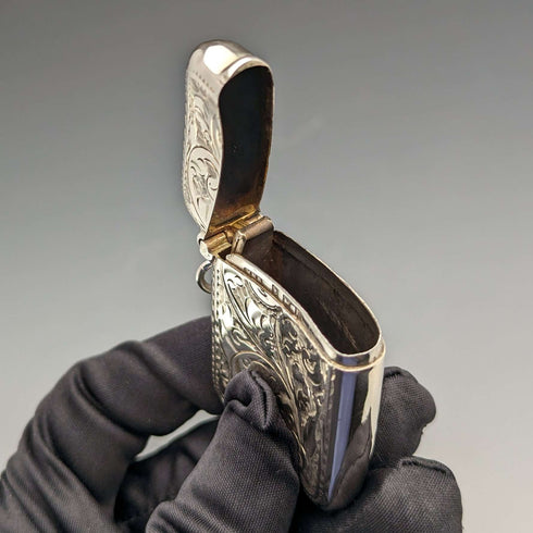 1912年 英国アンティーク 純銀製 ヴェスタケース マッチケース William Henry Sparrow