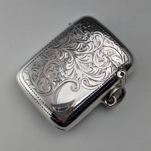 1904 British Antique Sterling Silver Vesta Case Match Case Joseph Gloster