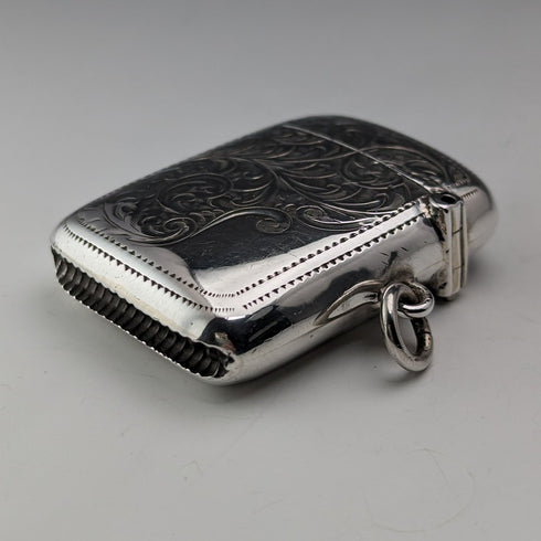 1904 British Antique Sterling Silver Vesta Case Match Case Joseph Gloster