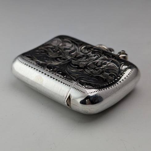 1904 British Antique Sterling Silver Vesta Case Match Case Joseph Gloster