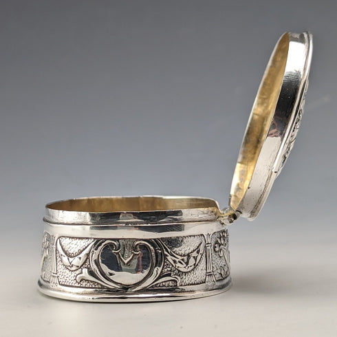 Circa 1900 German Antique 800 Silver Enamel Decoration Box 85g