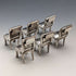 Set of 6 vintage silver-plated chair-shaped menu holders