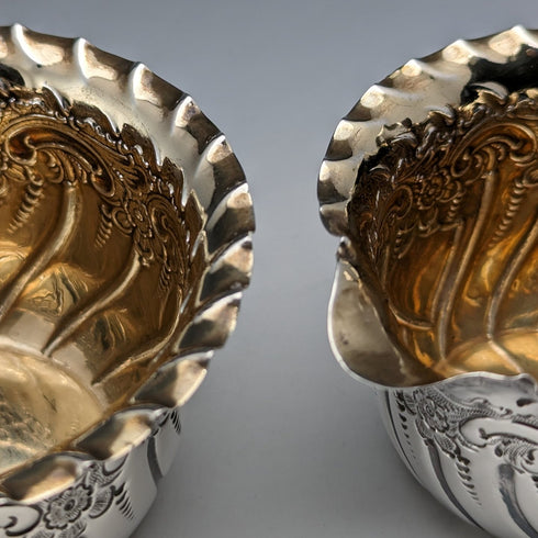 1891 British Antique Sterling Silver Sugar Bowl & Cream Jug 88g James Dixon & Sons