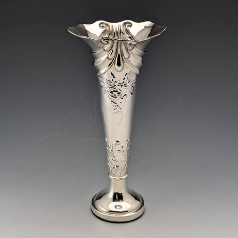 1903年 英国アンティーク 純銀製 花瓶 一輪挿し 134g Henry Matthews