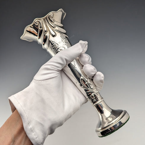 1903 British Antique Sterling Silver Vase Single Flower Vase 134g Henry Matthews