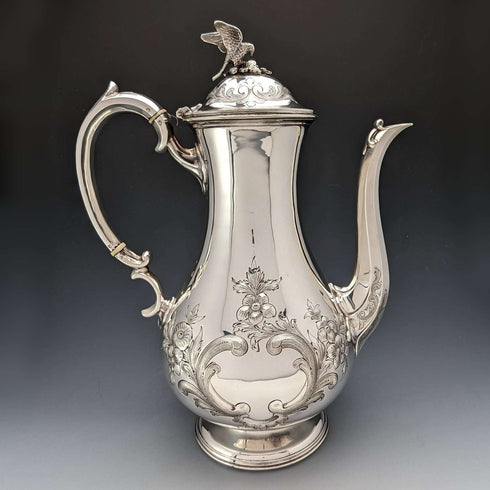 1880年頃 英国アンティーク シルバープレート製 コーヒーポット Martin & Hall