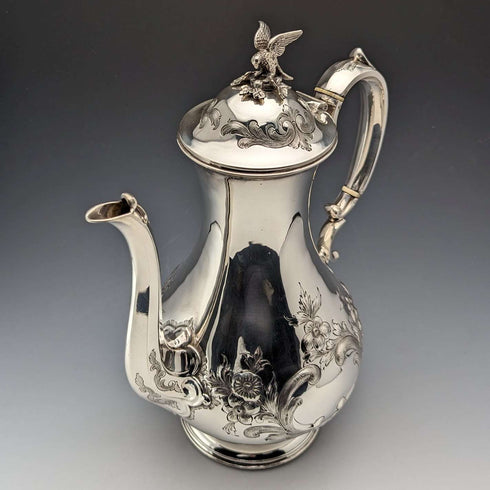 1880年頃 英国アンティーク シルバープレート製 コーヒーポット Martin & Hall