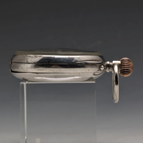 Around 1908 Antique Longines pocket watch pure silver open face works well