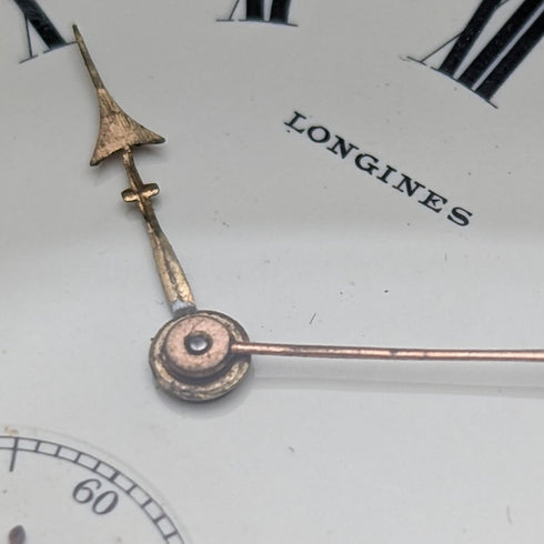 Around 1908 Antique Longines pocket watch pure silver open face works well