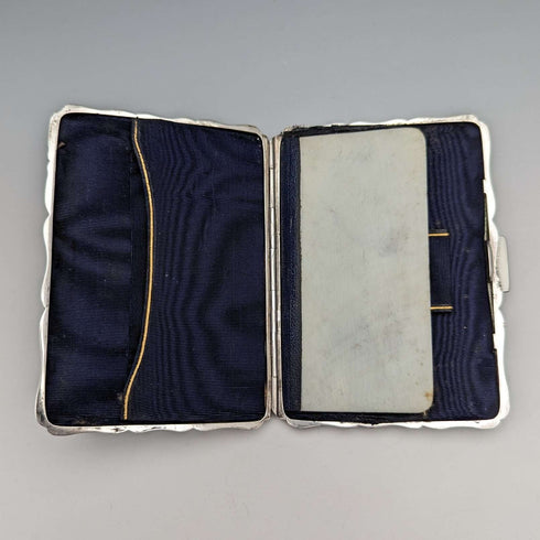 1895年 英国アンティーク 純銀製 両開き型カードケース 91g William Neale