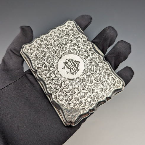 1895 年英國古董純銀雙門卡包 91 克 William Neale