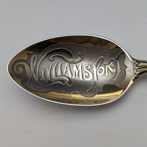 Around 1900 US Antique Sterling Silver Souvenir Spoon x4 Dessert Spoon Size