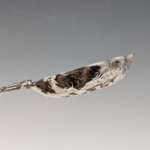 1911 British Antique Sterling Silver Large Tea Caddy Spoon Berthold Hermann Muller