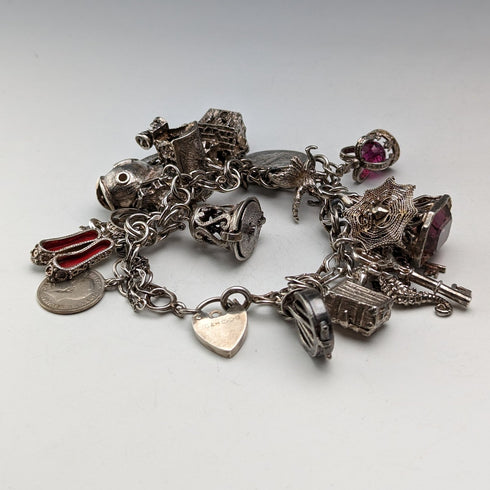 1980 英國復古純銀吊飾手鍊 75 克