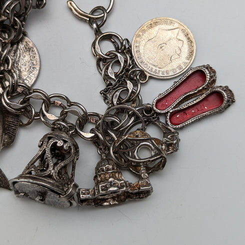 1980 英國復古純銀吊飾手鍊 75 克