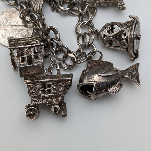 1980 英國復古純銀吊飾手鍊 75 克