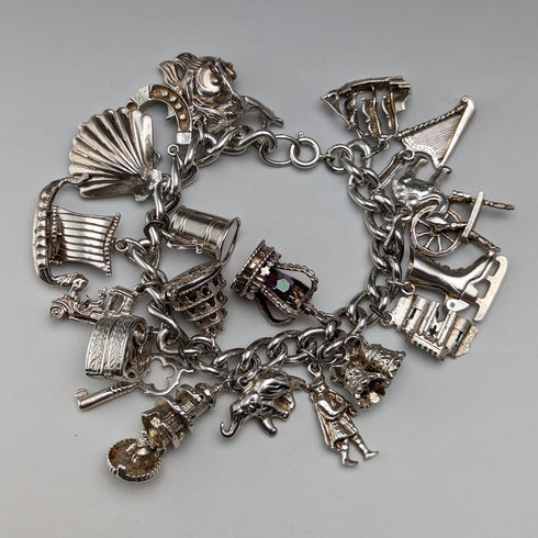 英國復古純銀吊飾手鍊 92 克