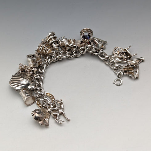 英國復古純銀吊飾手鍊 92 克