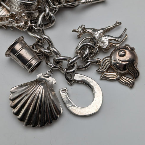 英國復古純銀吊飾手鍊 92 克