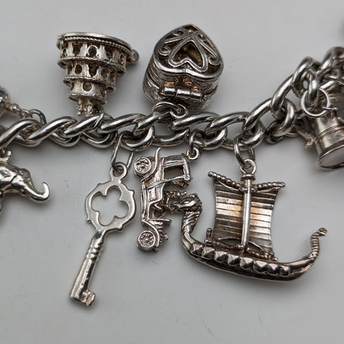 英國復古純銀吊飾手鍊 92 克