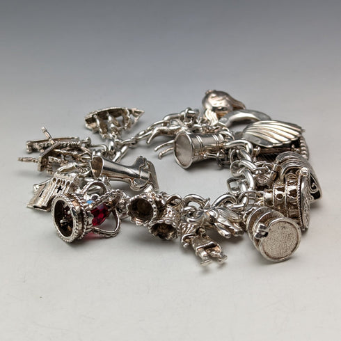 英國復古純銀吊飾手鍊 92 克