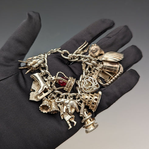 英國復古純銀吊飾手鍊 92 克