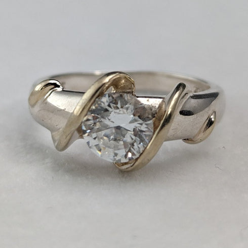 英國復古珠寶立方氧化鋯純銀戒指(11 號)戒指