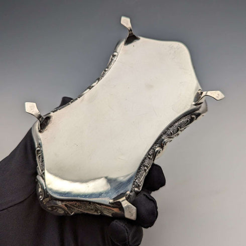 1912 British Antique Sterling Silver Jewelry Box 370g Jones & Crompton