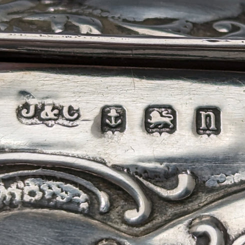 1912年 英国アンティーク 純銀製 ジュエリーボックス 370g Jones & Crompton