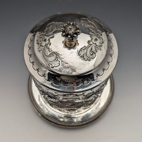 1895年頃 英国アンティーク シルバープレート製 ビスケットバレル James Deakin & Sons