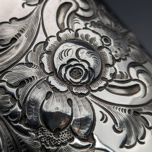 1895年頃 英国アンティーク シルバープレート製 ビスケットバレル James Deakin & Sons