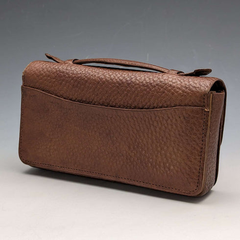 British vintage brown leather sewing bag