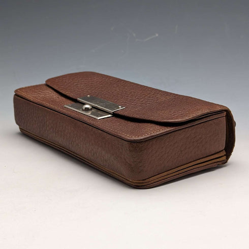 British vintage brown leather sewing bag